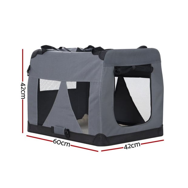 Pet Carrier Crate Dog Cat Travel Portable Cage Kennel Foldable Car M Image 2