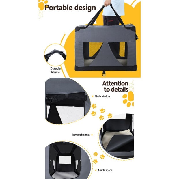 Pet Carrier Crate Dog Cat Travel Portable Cage Kennel Foldable Car M Image 6