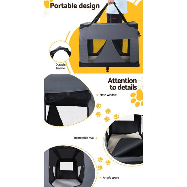 Pet Carrier Soft Crate Dog Cat Travel Portable Cage Foldable Car Xl Image 6