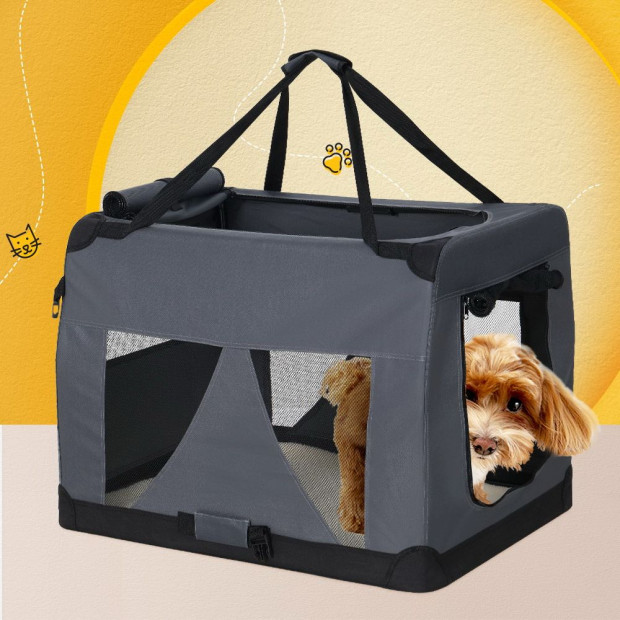 Pet Carrier Soft Crate Dog Cat Travel Portable Cage Foldable Car Xl Image 8