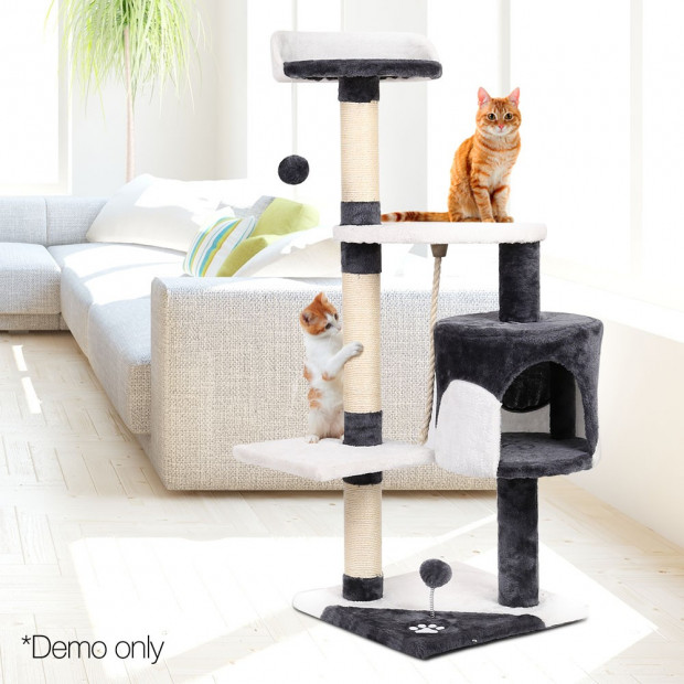 112cm Cat Scratcher Pole - White and Grey Image 7