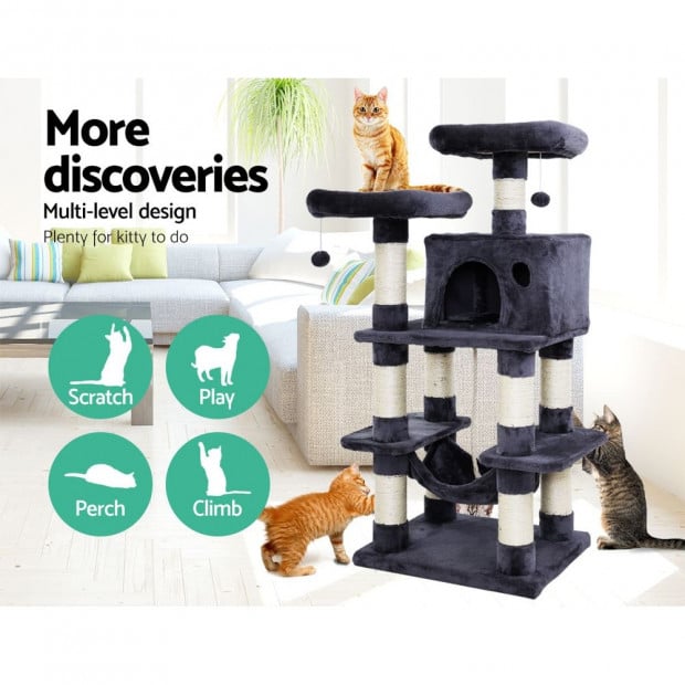 Cat Tree Scratching Tower Condo House Furniture Wood Image 3
