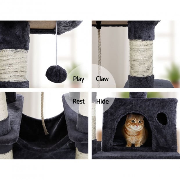 Cat Tree Scratching Tower Condo House Furniture Wood Image 6