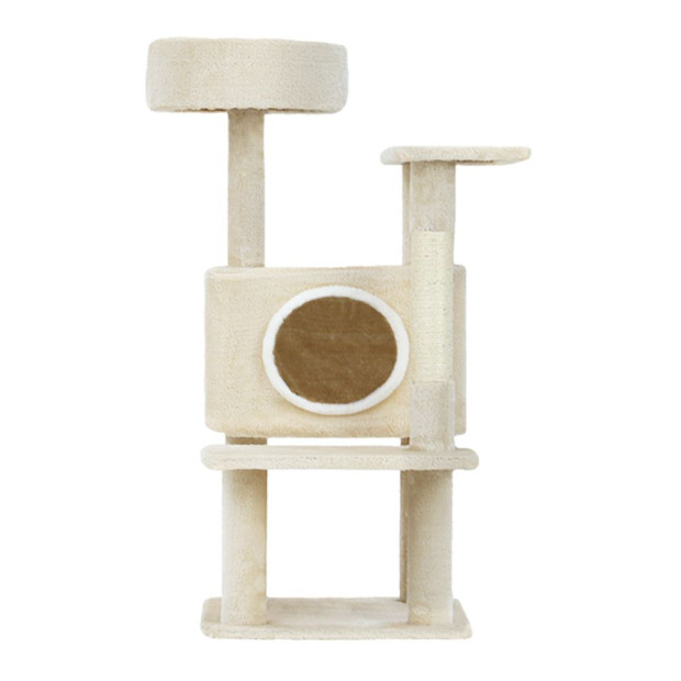 Cat Tree Tower Scratching Post Wood Condo House Bed Trees 90cm Image 2