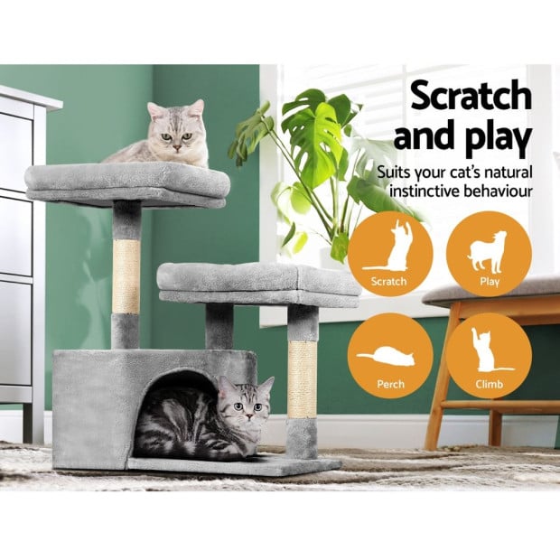 Cat Tree Tower Scratching Post Wood Condo House Bed Trees 69cm Image 5