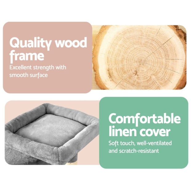 Cat Tree Tower Scratching Post Wood Condo House Bed Trees 69cm Image 6
