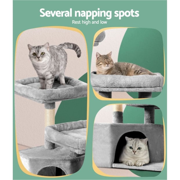 Cat Tree Tower Scratching Post Wood Condo House Bed Trees 69cm Image 7