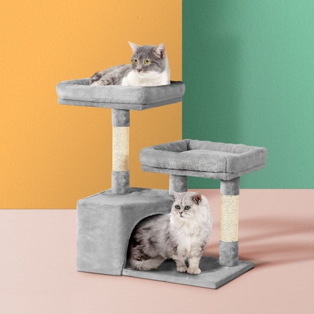 Cat Tree Tower Scratching Post Wood Condo House Bed Trees 69cm Image 8