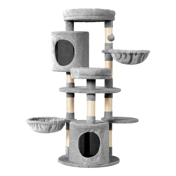 Cat Tree Tower Scratching Post Wood Condo House Toys Bed 123cm Image 3