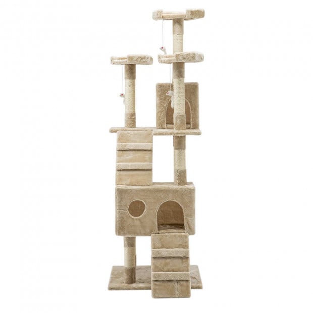 i.Pet 180cm Multi Level Cat Scratching Post - Beige Image 2