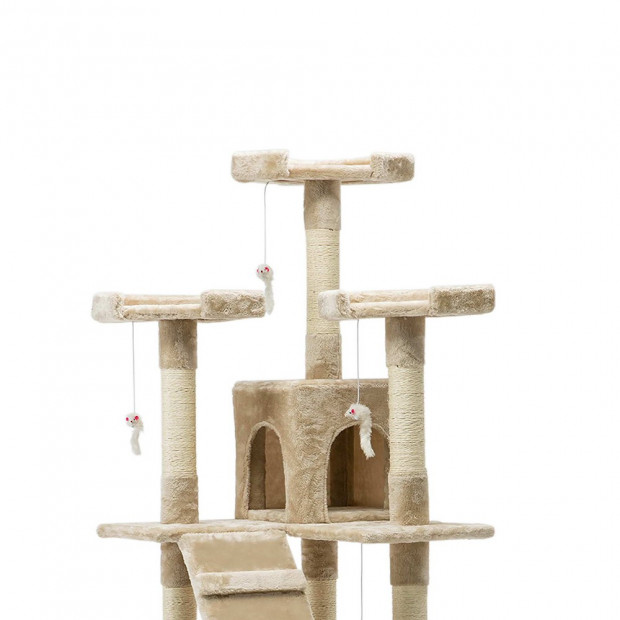 i.Pet 180cm Multi Level Cat Scratching Post - Beige Image 3