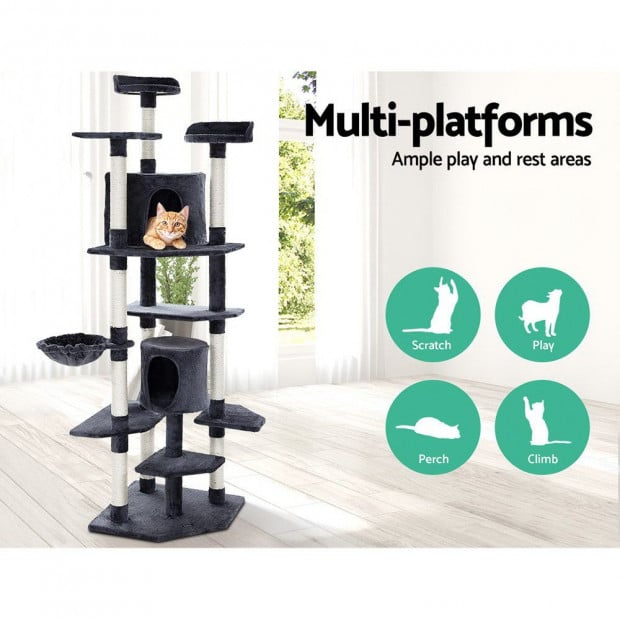 Cat Tree Scratching Post Scratcher Tower Condo House Furniture Wood Image 3