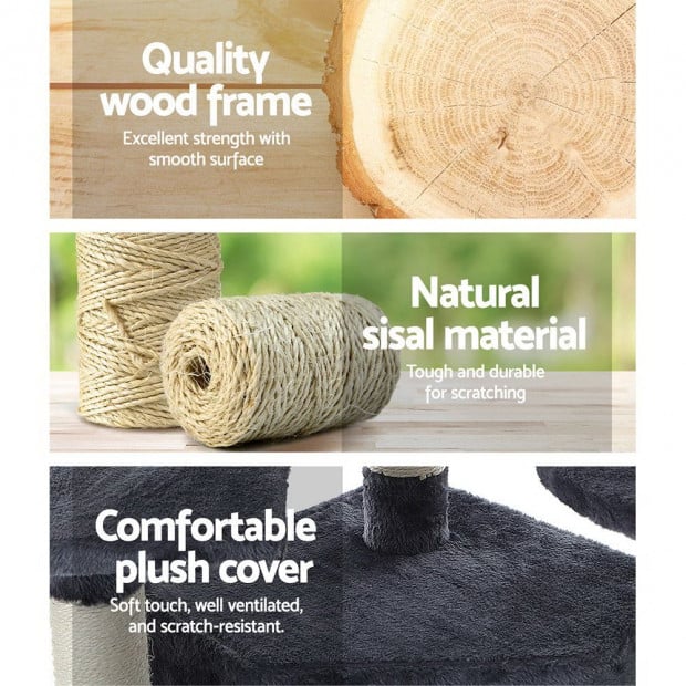 Cat Tree Scratching Post Scratcher Tower Condo House Furniture Wood Image 4