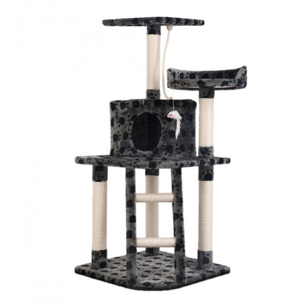 Cat Tree Scratching Post Tower Condo House Furniture Wood Grey