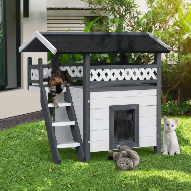 Rabbit Hutch Cat House Shelter Outdoor Wooden Dog Pet House Kennel Image 8