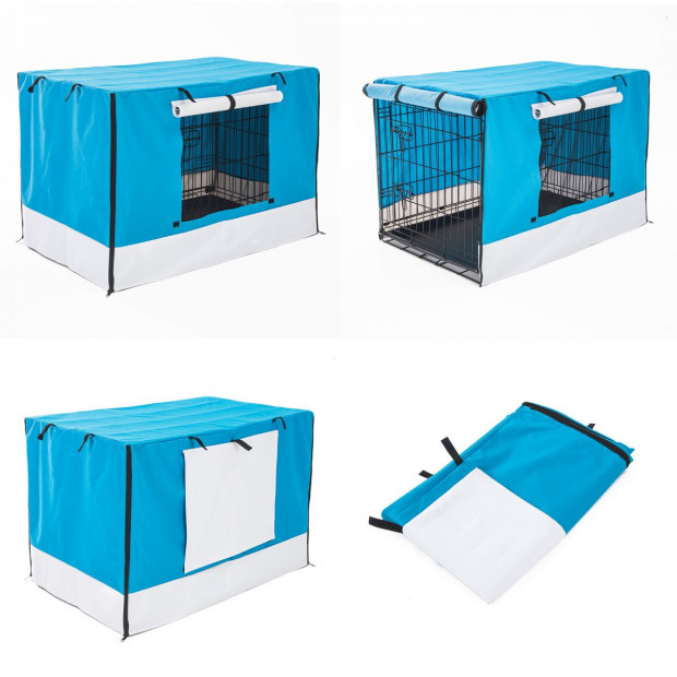 42in Cover for Wire Dog Cage - BLUE Image 2