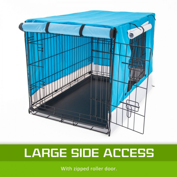 42in Cover for Wire Dog Cage - BLUE Image 4