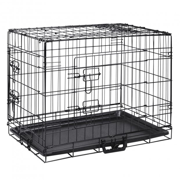 Triple Access Doors 24inch Pet Cage - Black