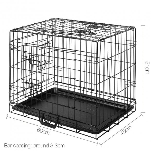 Triple Access Doors 24inch Pet Cage - Black Image 2