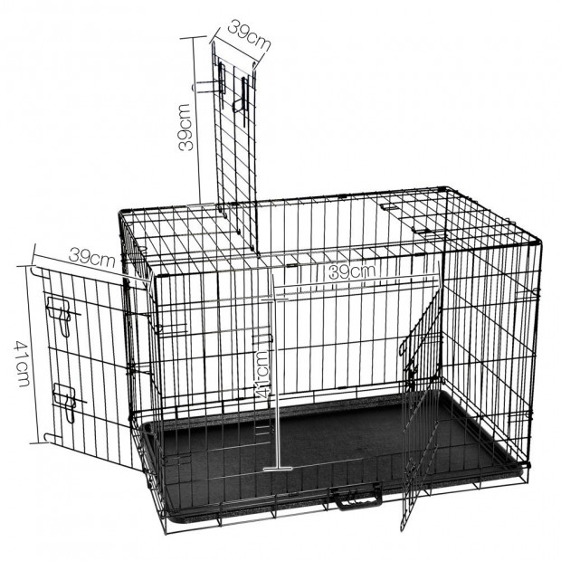Foldable Pet Cage  36inch  - Black Image 3