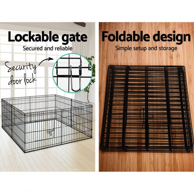 2X 8 Panel Pet Dog Playpen Puppy Cage Enclosure Fence Play Pen Size 24 Image 5