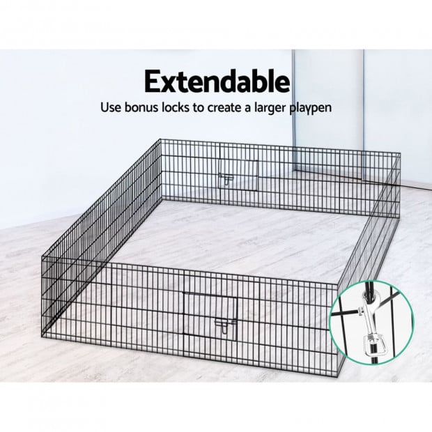2X 8 Panel Pet Dog Playpen Puppy Cage Enclosure Fence Play Pen Size 24 Image 6