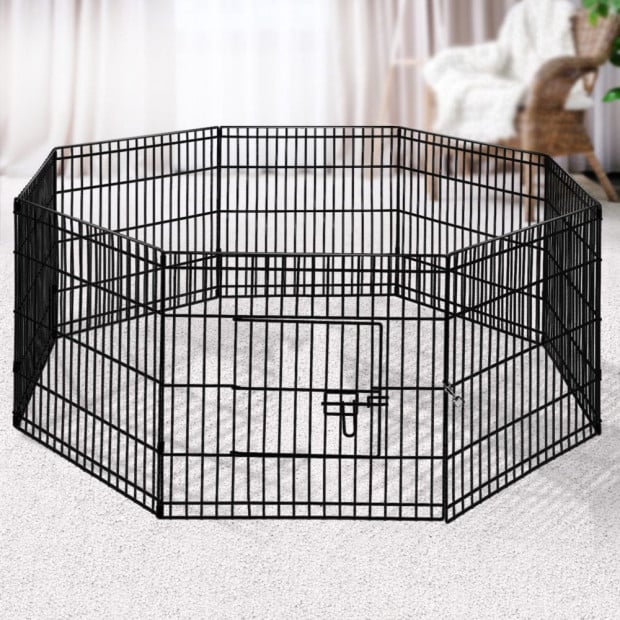 2X 8 Panel Pet Dog Playpen Puppy Cage Enclosure Fence Play Pen Size 24 Image 7