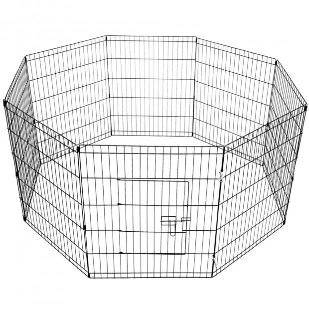 30inch Pet Play Pen With 8 Panel - Black