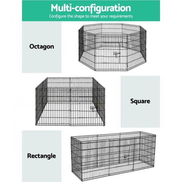 2X 8 Panel Pet Dog Playpen Puppy Cage Enclosure Fence Play Pen Image 4