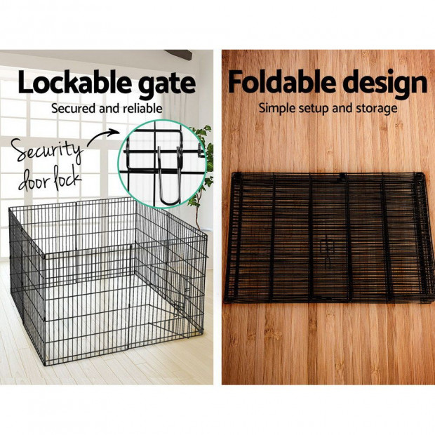 2X 8 Panel Pet Dog Playpen Puppy Cage Enclosure Fence Play Pen Image 5
