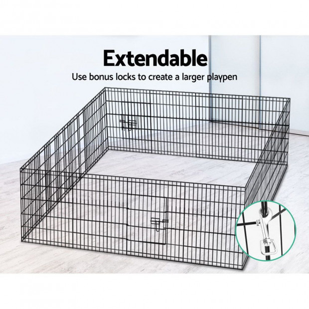 2X 8 Panel Pet Dog Playpen Puppy Cage Enclosure Fence Play Pen Image 6