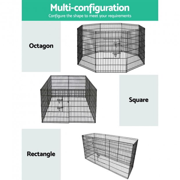2X 8 Panel Pet Dog Playpen Puppy Cage Enclosure Fence Play Pen Size 36 Image 4