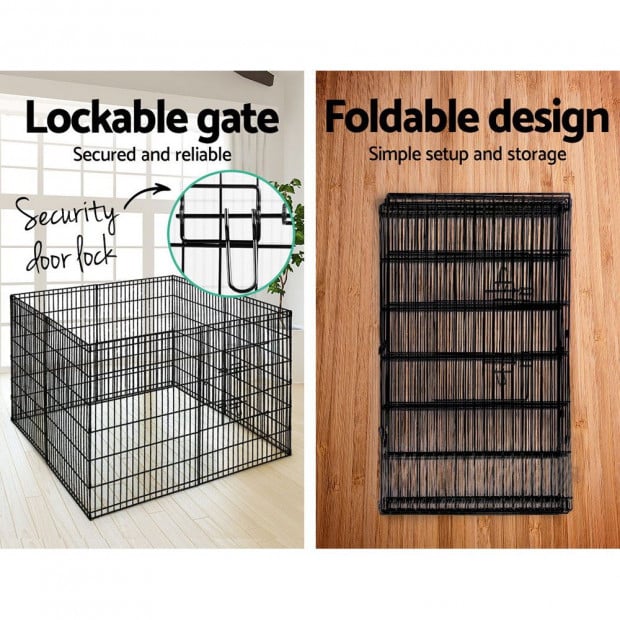 2X 8 Panel Pet Dog Playpen Puppy Cage Enclosure Fence Play Pen Size 36 Image 5
