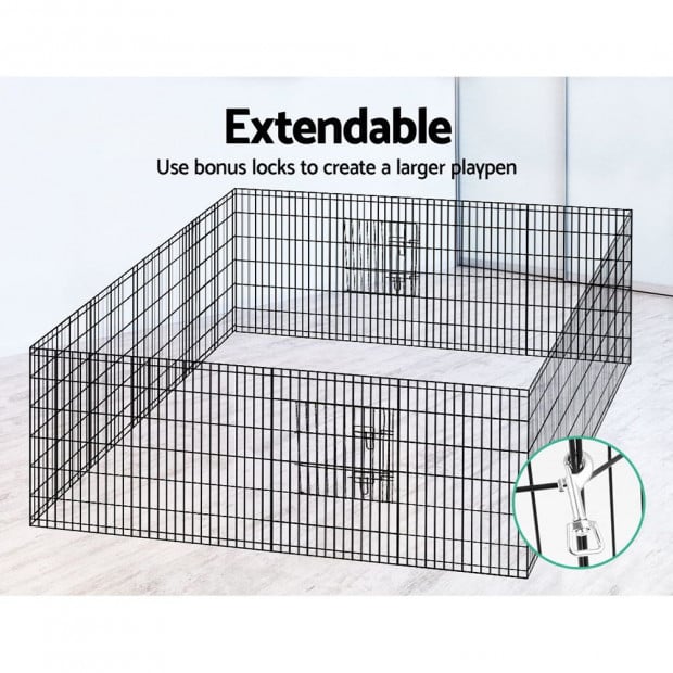 2X 8 Panel Pet Dog Playpen Puppy Cage Enclosure Fence Play Pen Size 36 Image 6
