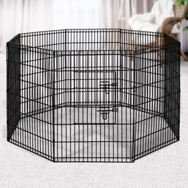2X 8 Panel Pet Dog Playpen Puppy Cage Enclosure Fence Play Pen Size 36 Image 7
