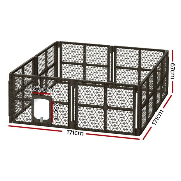 Pet Dog Playpen Enclosure 8 Panel Fence Puppy Cage Plastic Fold Image 2