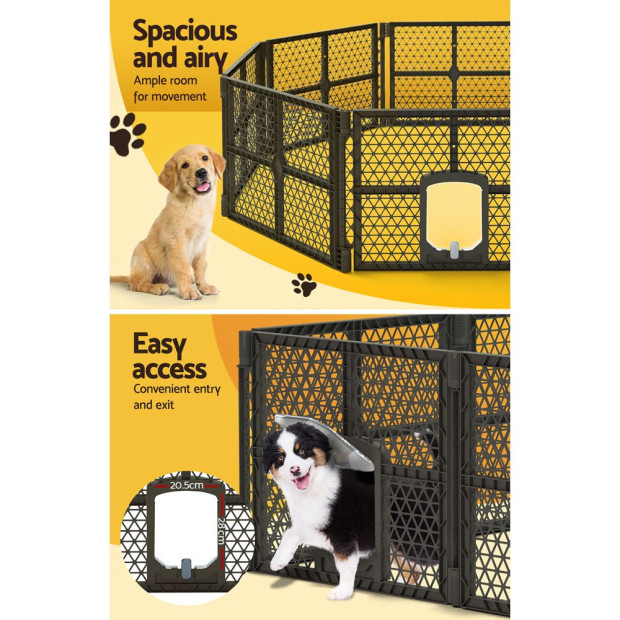 Pet Dog Playpen Enclosure 8 Panel Fence Puppy Cage Plastic Fold Image 5