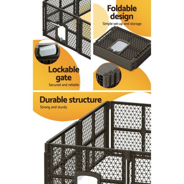 Pet Dog Playpen Enclosure 8 Panel Fence Puppy Cage Plastic Fold Image 7