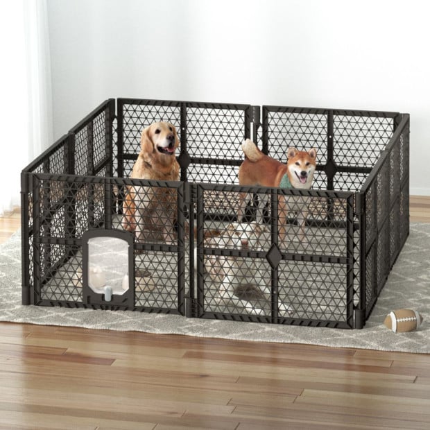 Pet Dog Playpen Enclosure 8 Panel Fence Puppy Cage Plastic Fold Image 8