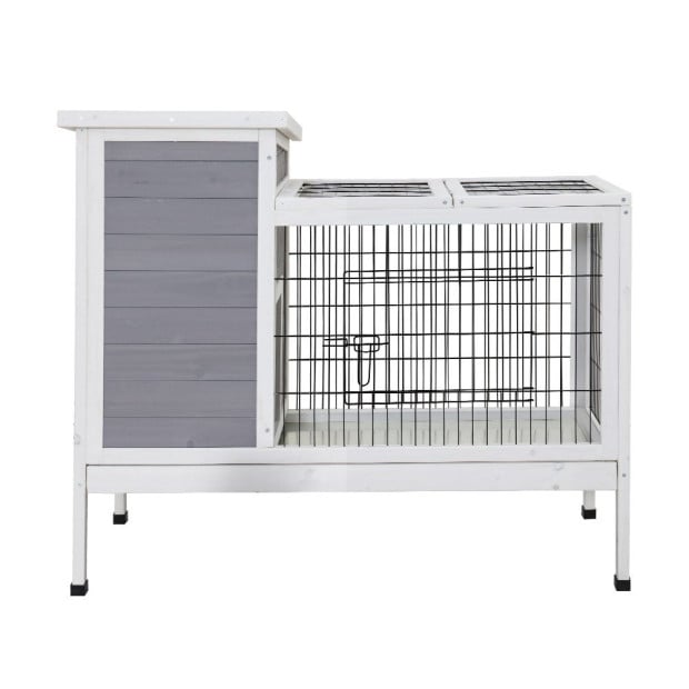 Rabbit Hutch Chicken Coop Wooden Ferret Cage Habitat House - Large Image 3