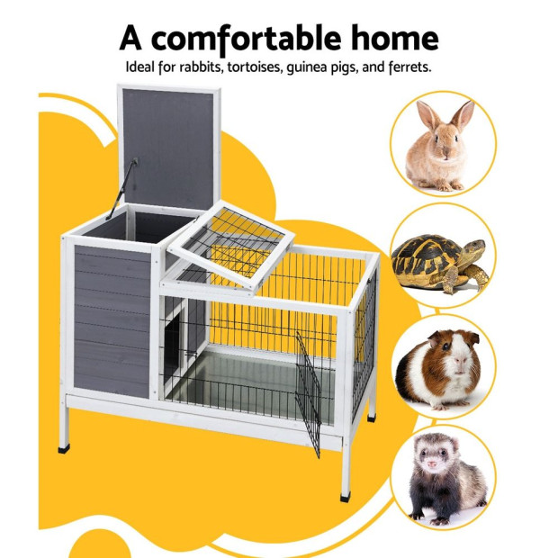 Rabbit Hutch Chicken Coop Wooden Ferret Cage Habitat House - Large Image 5