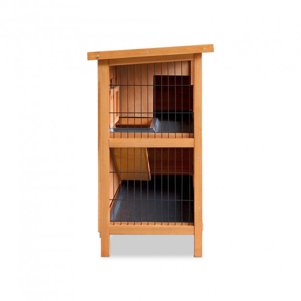 Double Storey Rabbit Hutch with Foldable Ramp Image 5