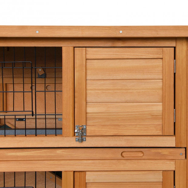 Double Storey Rabbit Hutch with Foldable Ramp Image 10