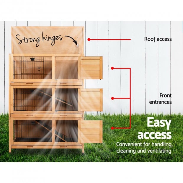 Rabbit Hutches Large Metal Run Wooden Pet House Image 4