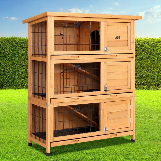Rabbit Hutches Large Metal Run Wooden Pet House Image 7