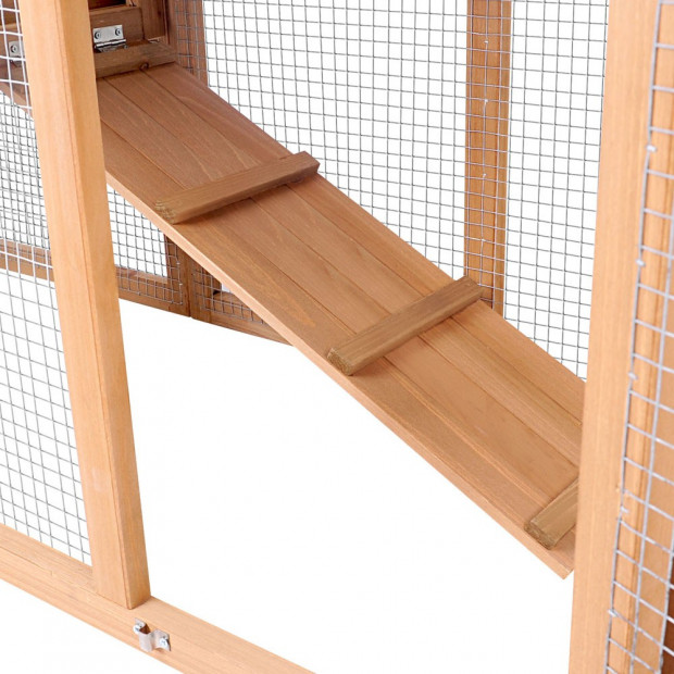 Rabbit Hutch Chicken Coop Cage Guinea Pig House - 2 Storeys Run Image 2