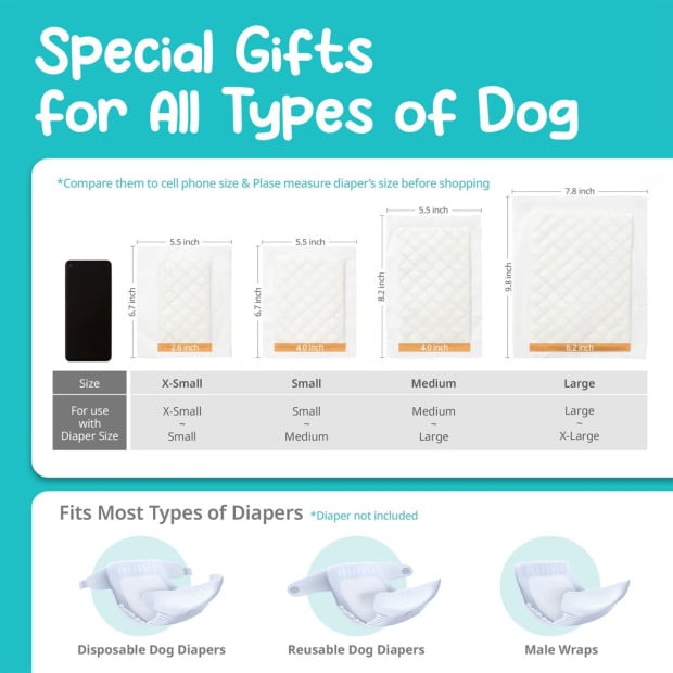 M Dog Male Wrap + 10x M Diaper Booster Pads Image 9