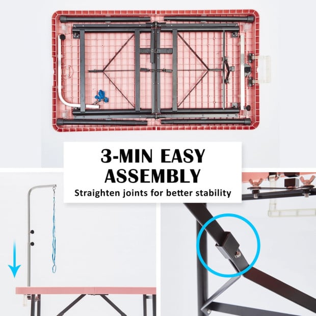 97cm Pet Grooming Table - PINK Image 6