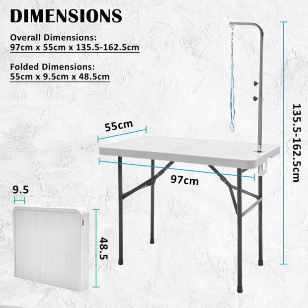 97cm Pet Grooming Table - WHITE Image 8
