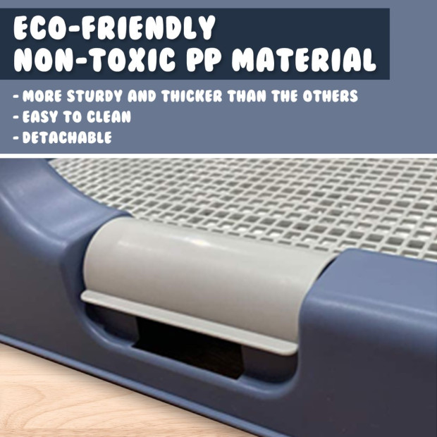 Pet Potty Tray Raised Walls T1 - Blue Image 3